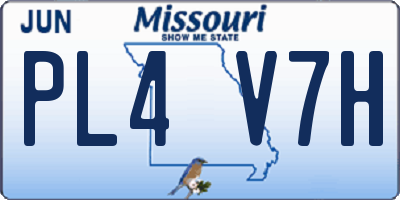 MO license plate PL4V7H