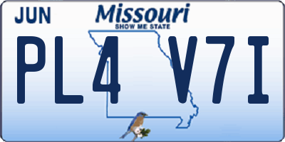 MO license plate PL4V7I