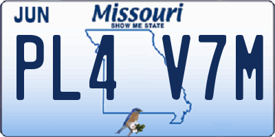 MO license plate PL4V7M