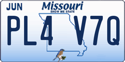 MO license plate PL4V7Q