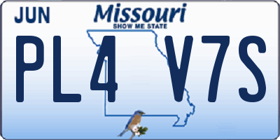 MO license plate PL4V7S