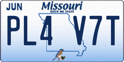 MO license plate PL4V7T