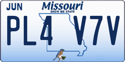 MO license plate PL4V7V