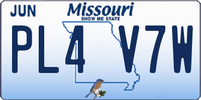 MO license plate PL4V7W