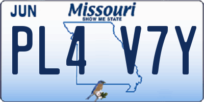 MO license plate PL4V7Y