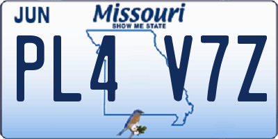 MO license plate PL4V7Z