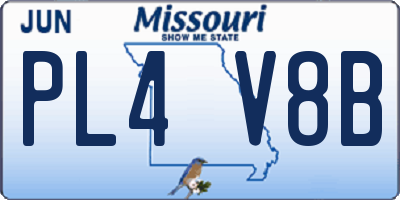MO license plate PL4V8B