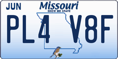MO license plate PL4V8F