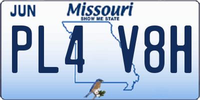 MO license plate PL4V8H