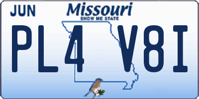 MO license plate PL4V8I