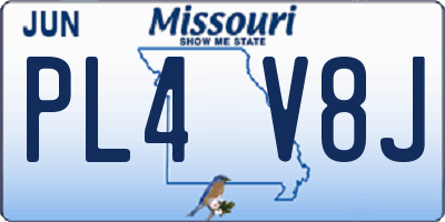 MO license plate PL4V8J