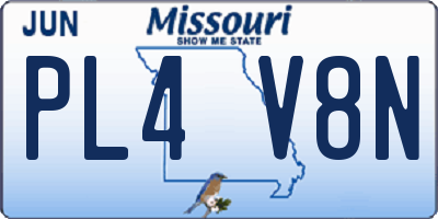 MO license plate PL4V8N