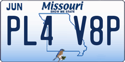 MO license plate PL4V8P