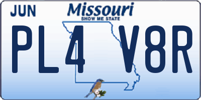 MO license plate PL4V8R