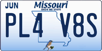 MO license plate PL4V8S