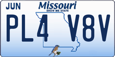 MO license plate PL4V8V