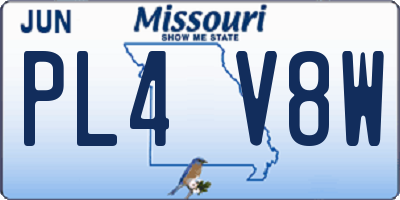 MO license plate PL4V8W