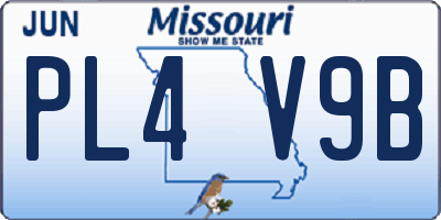 MO license plate PL4V9B