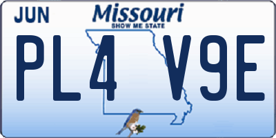 MO license plate PL4V9E