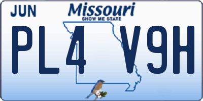 MO license plate PL4V9H