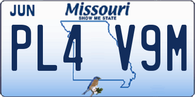 MO license plate PL4V9M