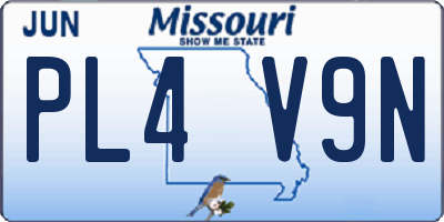 MO license plate PL4V9N
