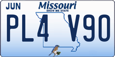MO license plate PL4V9O