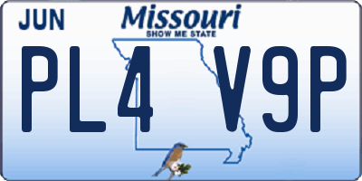 MO license plate PL4V9P