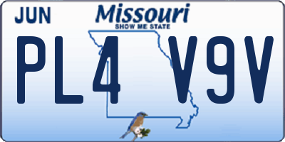 MO license plate PL4V9V
