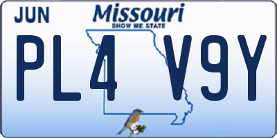 MO license plate PL4V9Y