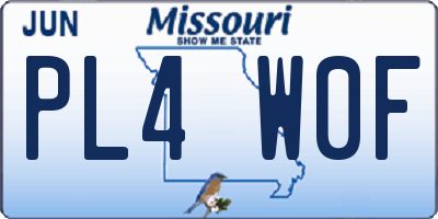 MO license plate PL4W0F