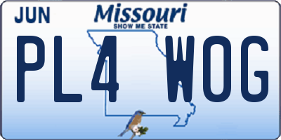 MO license plate PL4W0G
