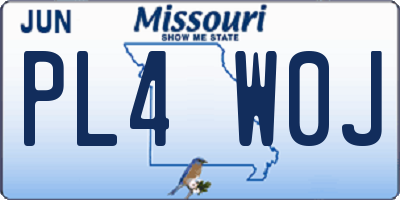 MO license plate PL4W0J