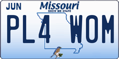 MO license plate PL4W0M