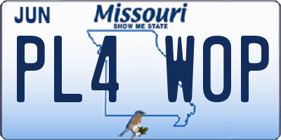 MO license plate PL4W0P