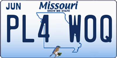 MO license plate PL4W0Q