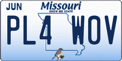 MO license plate PL4W0V