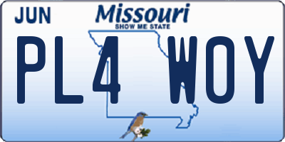MO license plate PL4W0Y