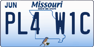 MO license plate PL4W1C
