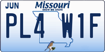 MO license plate PL4W1F