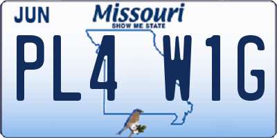 MO license plate PL4W1G