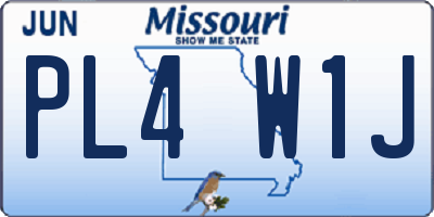 MO license plate PL4W1J