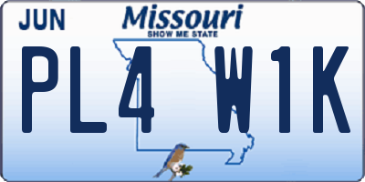 MO license plate PL4W1K