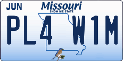 MO license plate PL4W1M