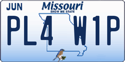 MO license plate PL4W1P