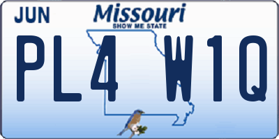 MO license plate PL4W1Q