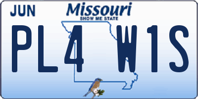 MO license plate PL4W1S