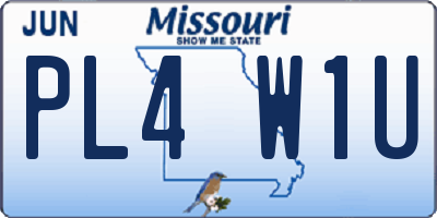 MO license plate PL4W1U