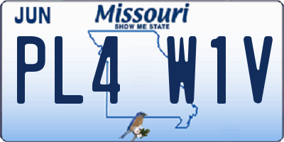 MO license plate PL4W1V