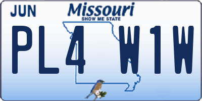 MO license plate PL4W1W